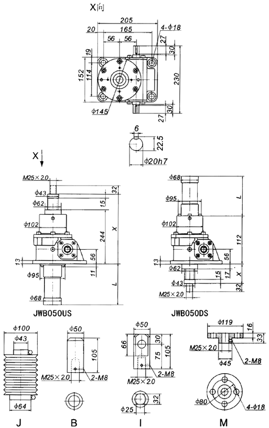 JWB050˿γߴ