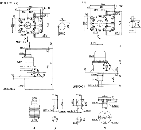 JWB500˿γߴ